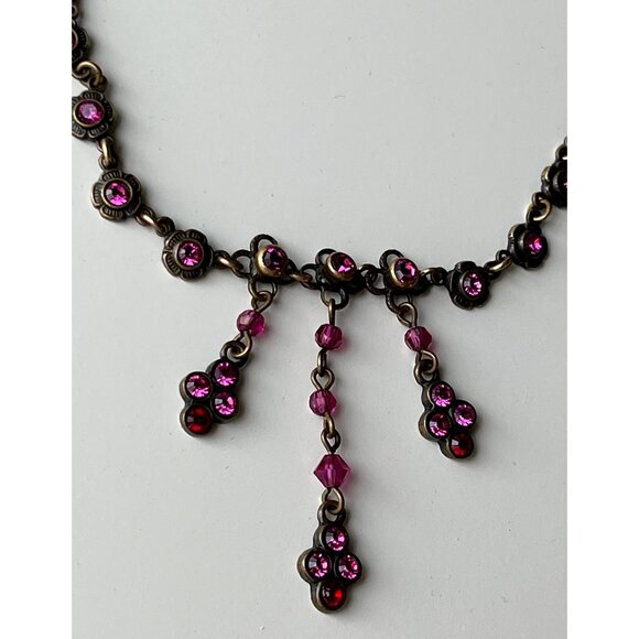 LIZ PALACIOS Pink Swarovski crystals necklace - Picture 8 of 9